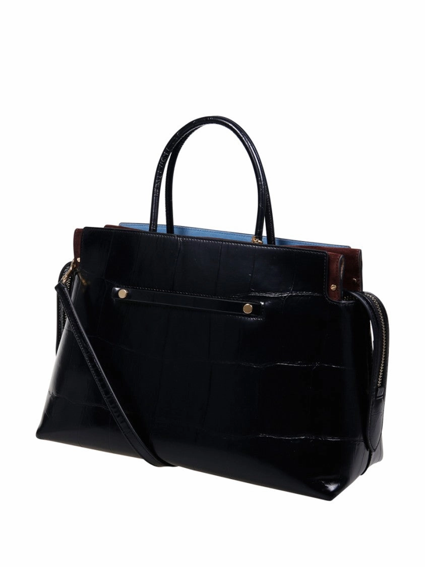 Mercer Croc Embossed Large Satchel