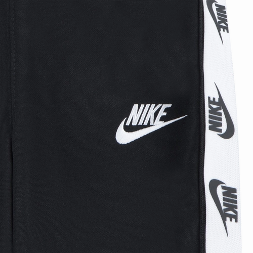 NIKE KID'S LOGO TAPING BLACK FULL ZIP TRACKSUIT SET