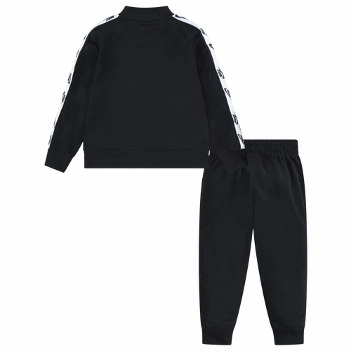 NIKE KID'S LOGO TAPING BLACK FULL ZIP TRACKSUIT SET