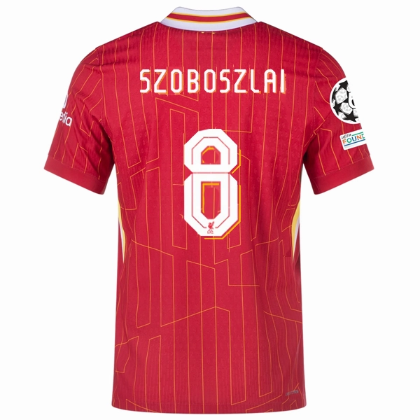 Nike Liverpool Match Authentic Dominik Szoboszlai Home Jersey w/ Champions League Patches 24/25 (Gym Red/Chrome Yellow)