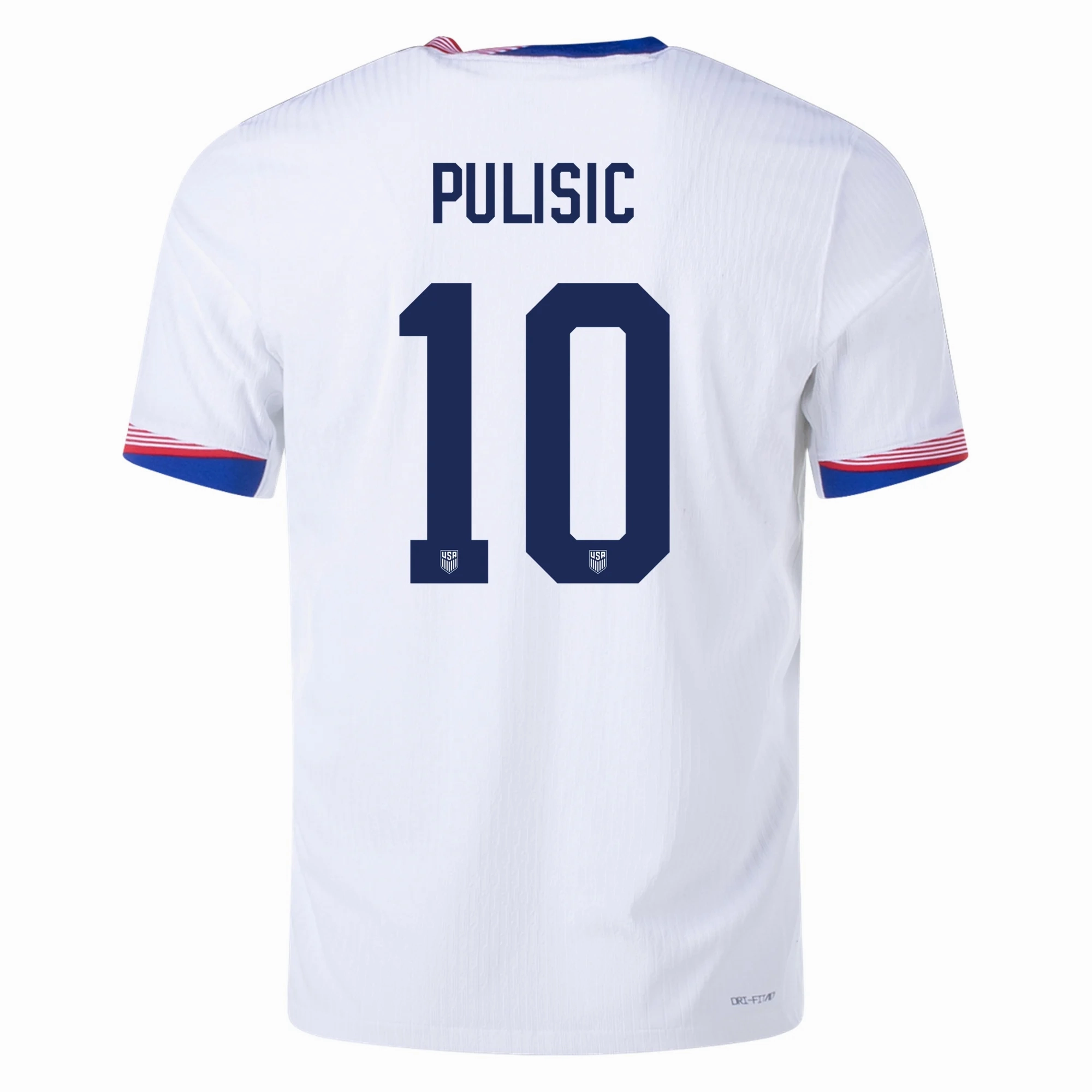 Nike Mens United States Authentic Christian Pulisic Match Home Jersey 24/25 (White/Obsidian)