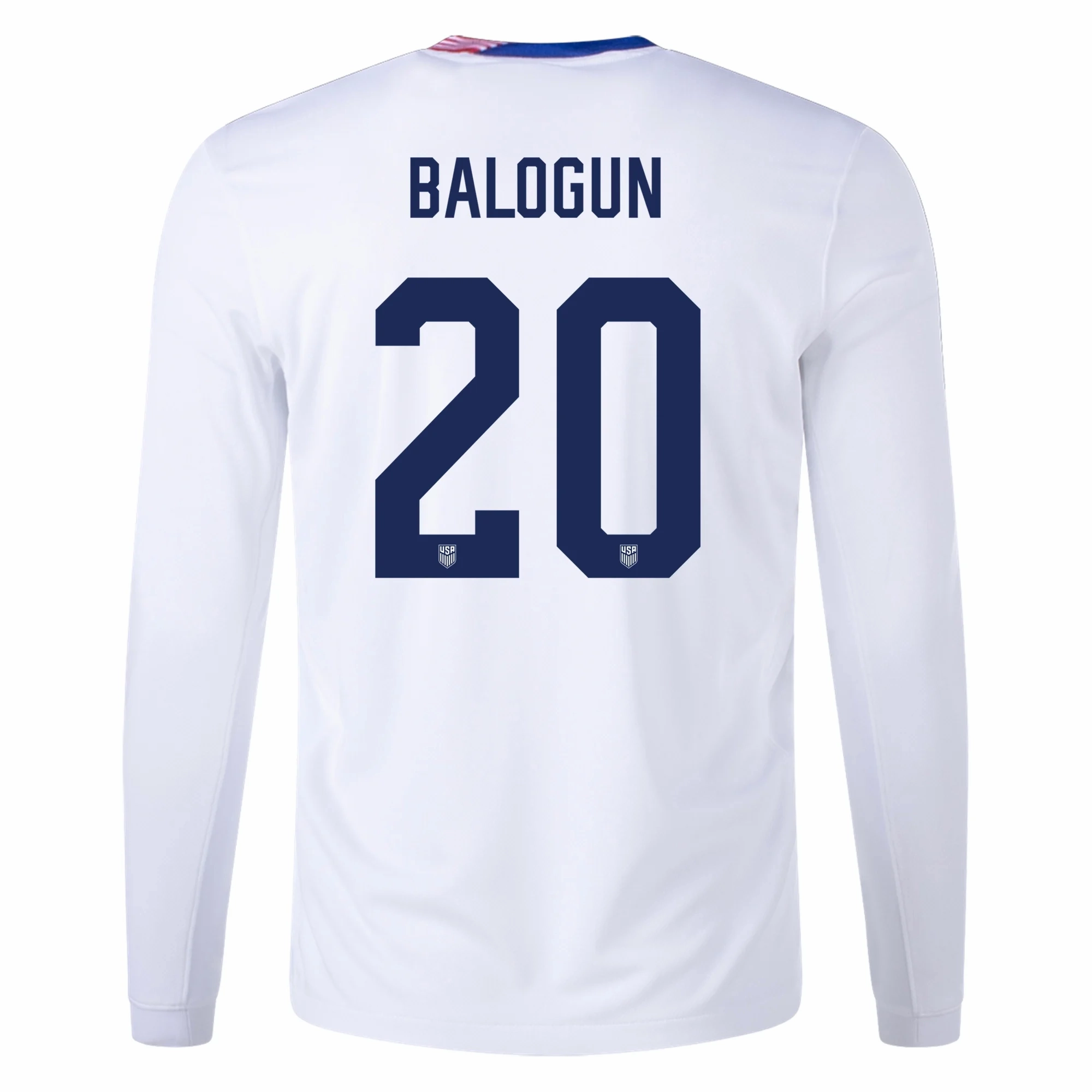 Nike United States Folarin Balogun Long Sleeve Home Jersey 24/25 (White)