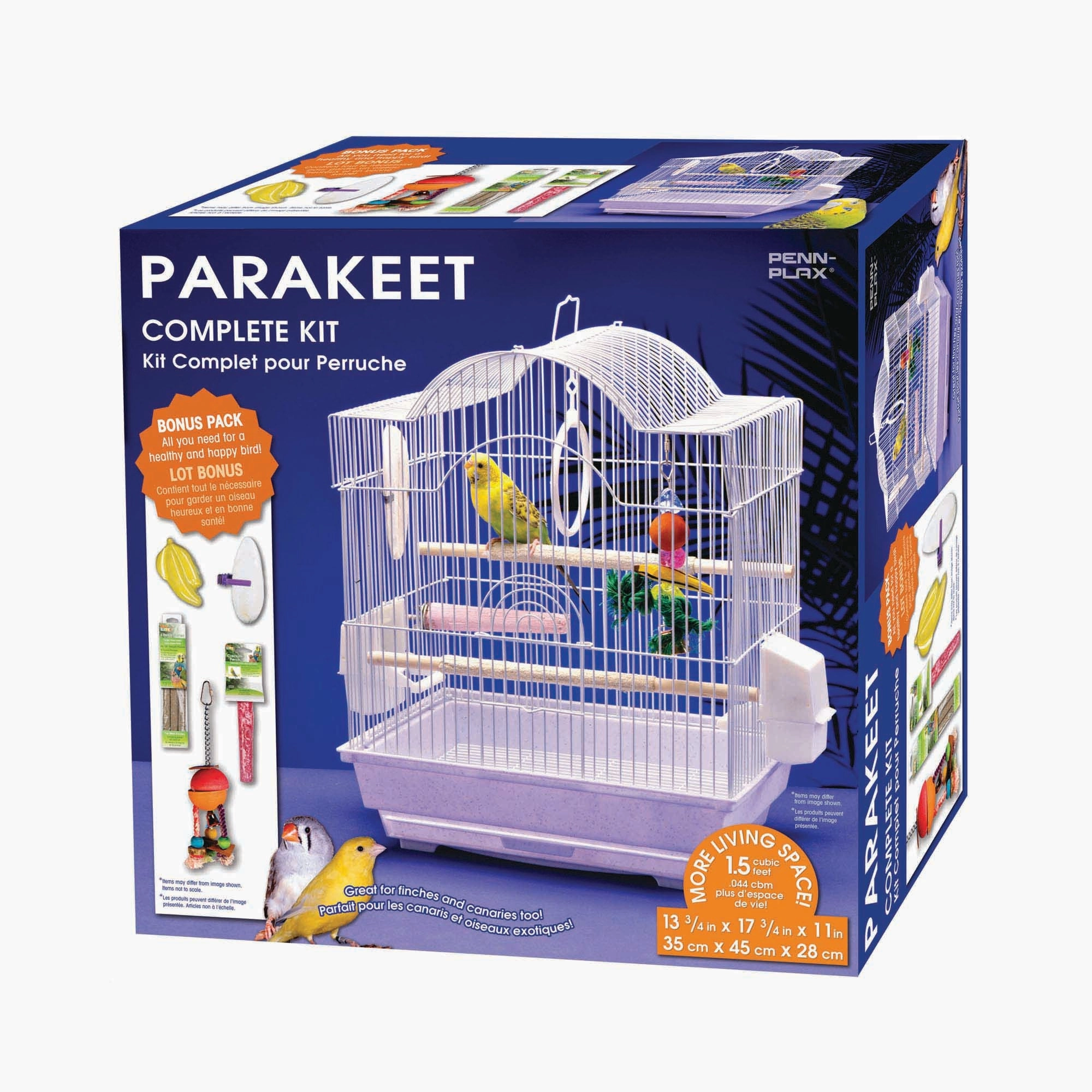 Penn-Plax Small Bird Starter Kit - White/Arch Style