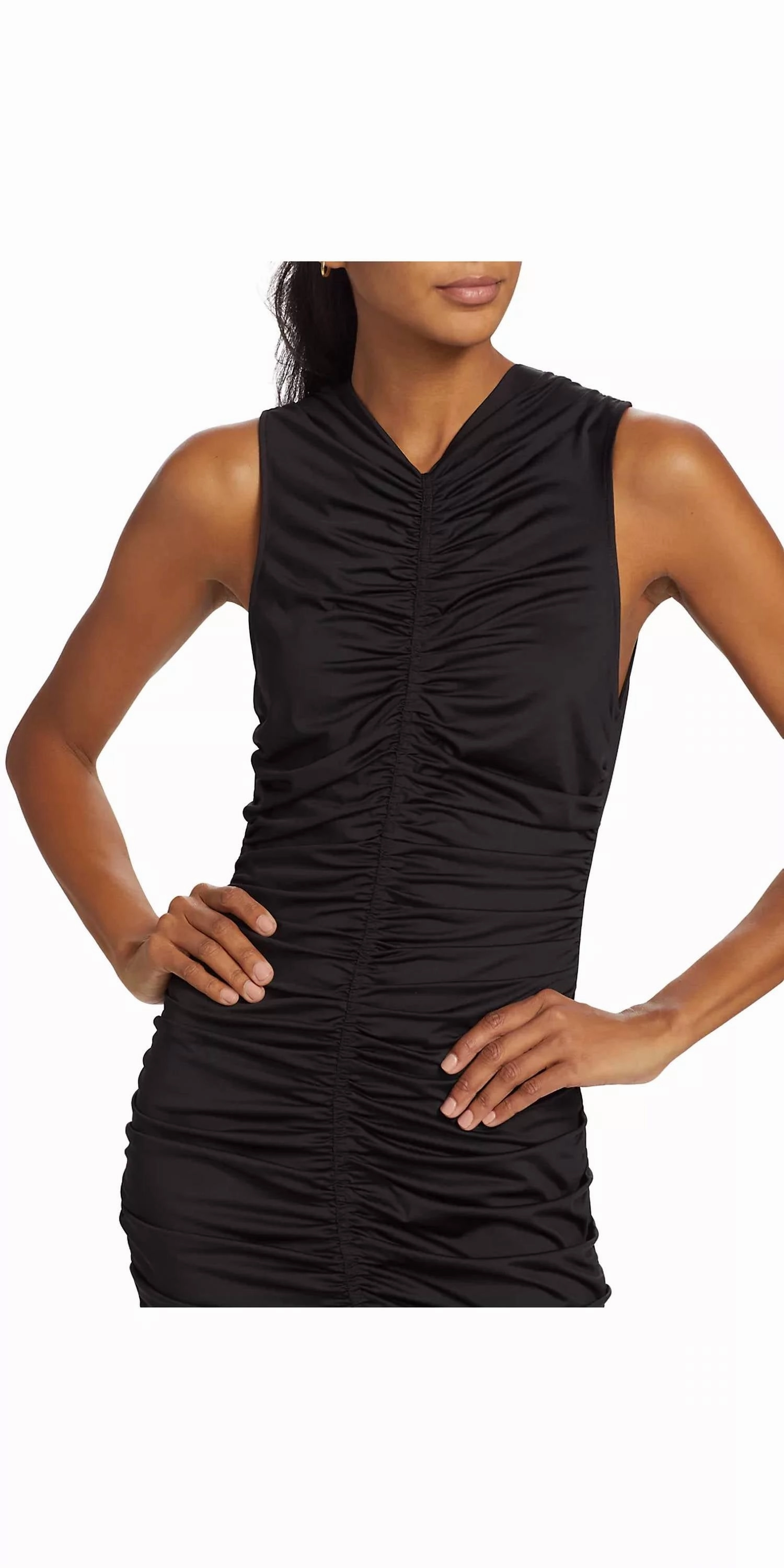 Roxie Ruched Maxi Dress In Black