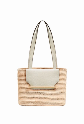 Strathberry Rafia Basket - Vanilla