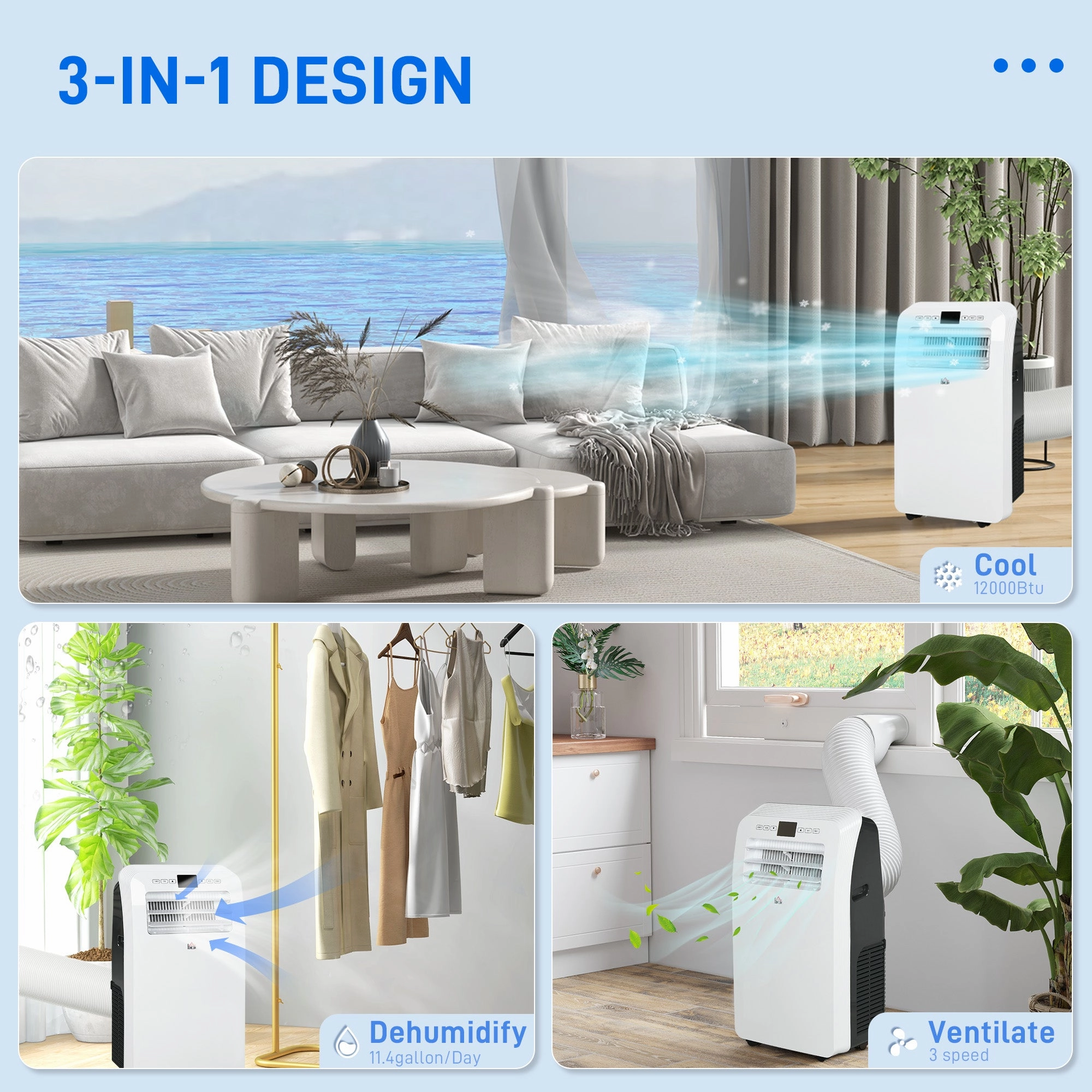 Streamdale 12000 BTU 3-in-1 Portable AC for Large Rooms