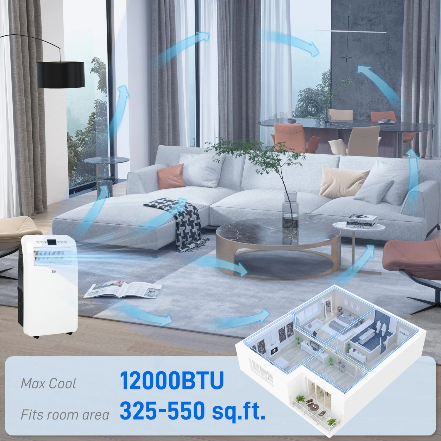 Streamdale 12000 BTU 3-in-1 Portable AC for Large Rooms