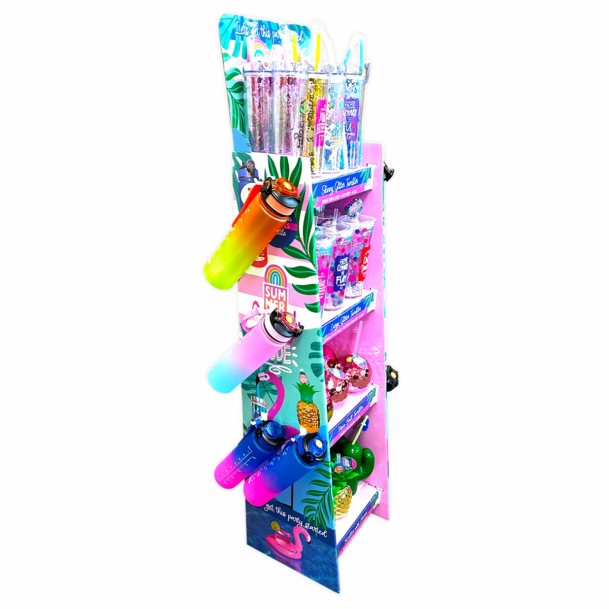 Summer Drinkware Assortment Floor Display - 42 Pieces Per Retail Ready Display 88470