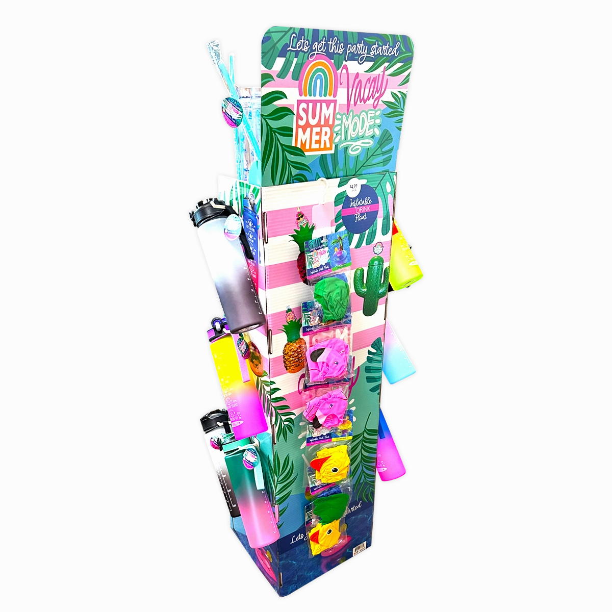 Summer Drinkware Assortment Floor Display - 42 Pieces Per Retail Ready Display 88470