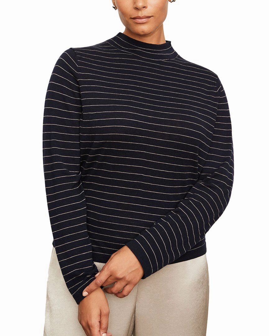 Vince Striped Saddle Sleeve Wool & Cashmere-Blend Pullover