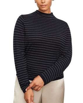 Vince Striped Saddle Sleeve Wool & Cashmere-Blend Pullover