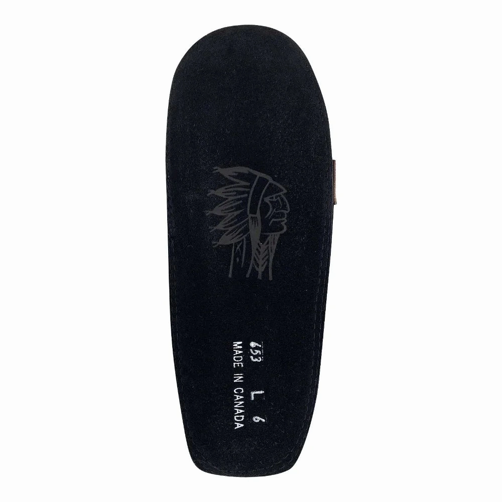Women's Rabbit Fur Thunderbird Beaded Moccasins Black